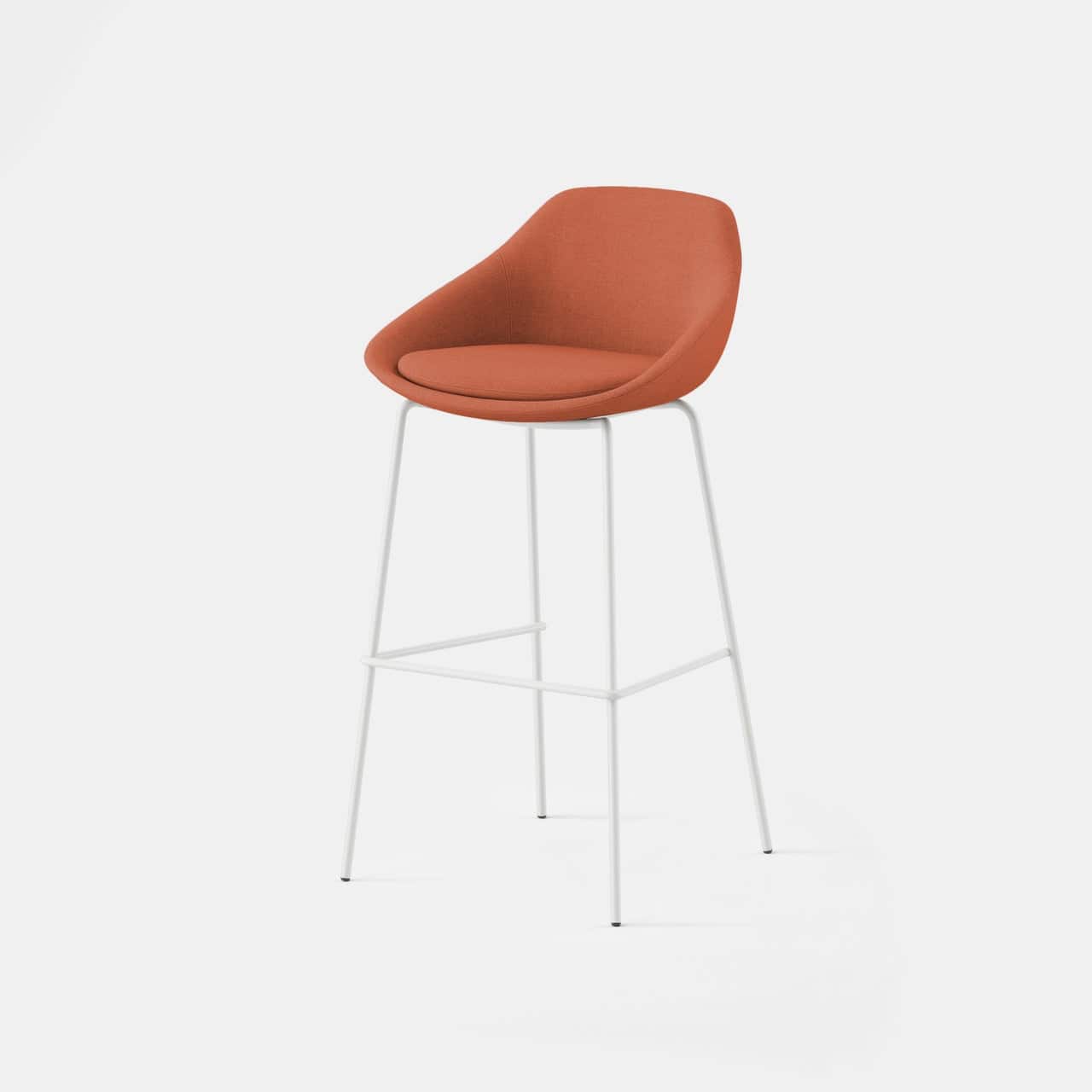 Branch Furniture - Branch Bistro Bar Stool – Sturdy, Comfortable Seating with Sleek Design for Home or Commercial Spaces - Burnt Orange / White