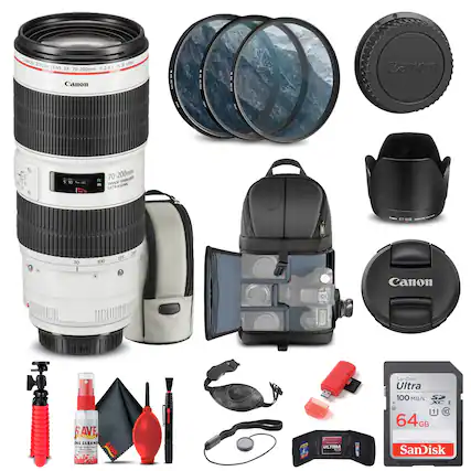 CANON 2US - COM MOOS LENS EF 1:2.8L 70-200mm Canon EFS Caron 1 T I 2 - mm005-05 IMLIZ ie - AMAGE DETRANONN 6-8o8 70 100 DS N Canon CH 70180 AVE ATRONIO InS CLEAR - -nt : | 1 | KAVE ULTIMA i AziOnez Ultra 100 MB/s XC I 1 10 64GB SanDisk
