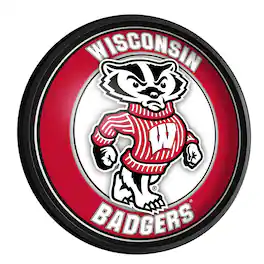 The Fan-Brand - Wisconsin Badgers 18'' Round Slimline Illuminated Wall Sign - Multicolor