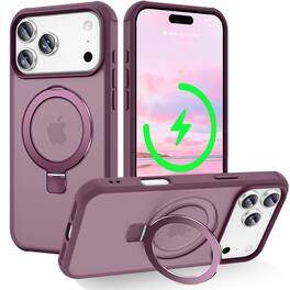 Dteck - for Apple iPhone 18 Pro Max Slim Translucent Matte Case with Magnetic Invisible Stand ,Compatible with Mag Safe - Winered
