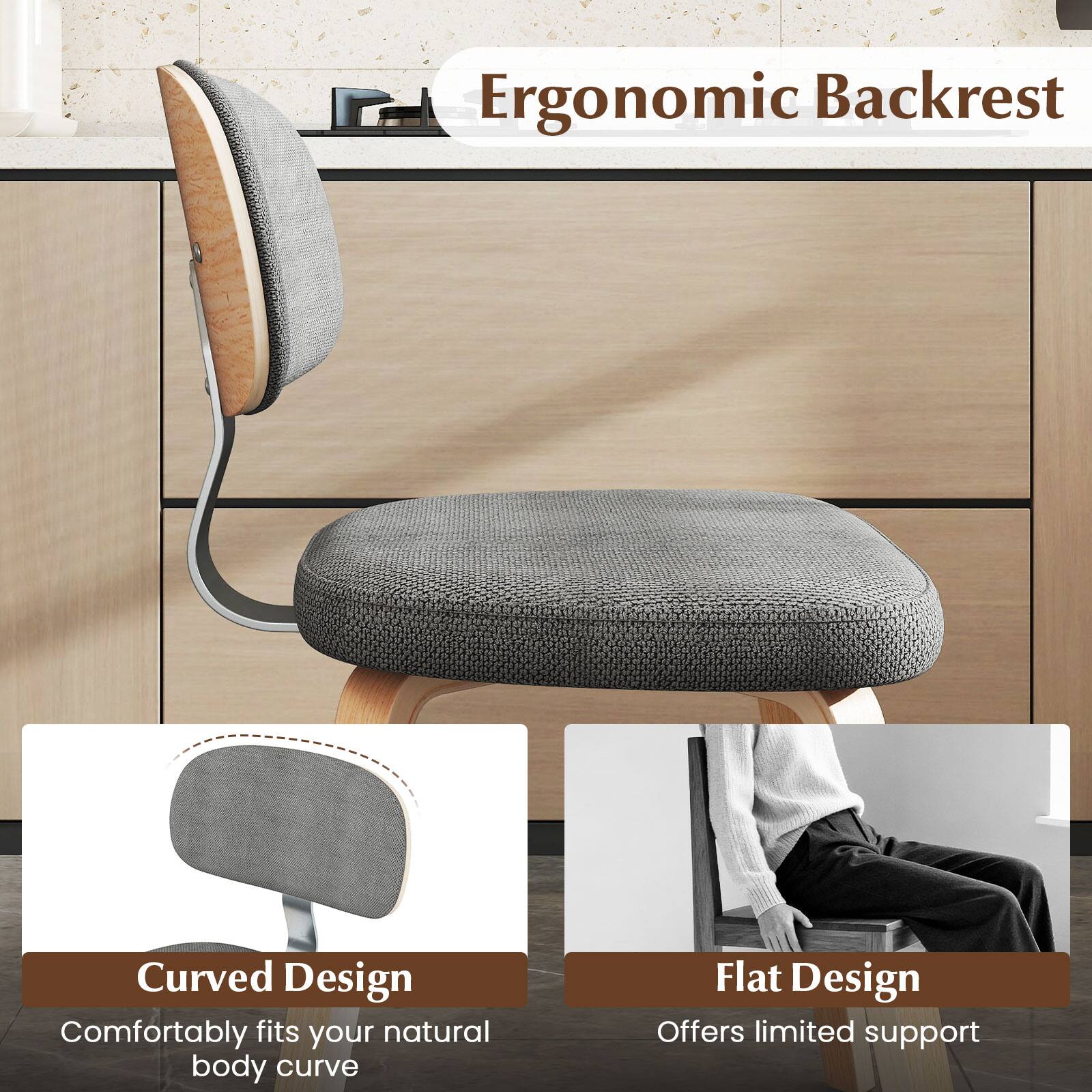 Ergonomic Backrest

Curved Design
Comfortably fits your natural body curve

Flat Design
Offers limited support