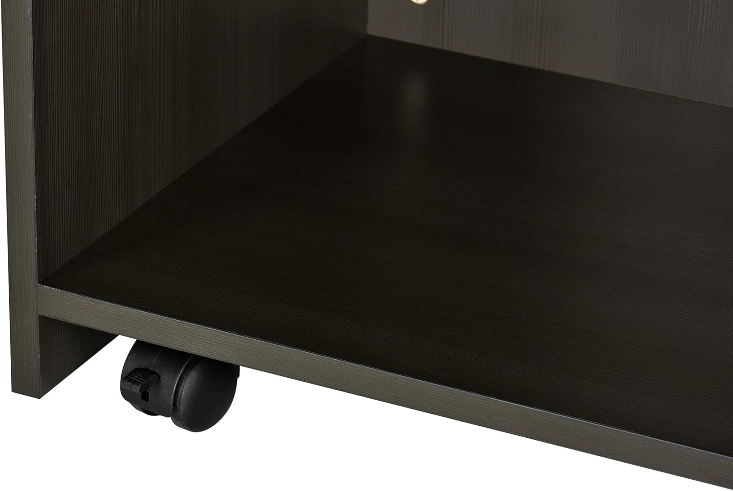 Alt View 2. AdirOffice - Wood Mobile Presentation Lectern Speaker Stand Stand with Shelves - Black.