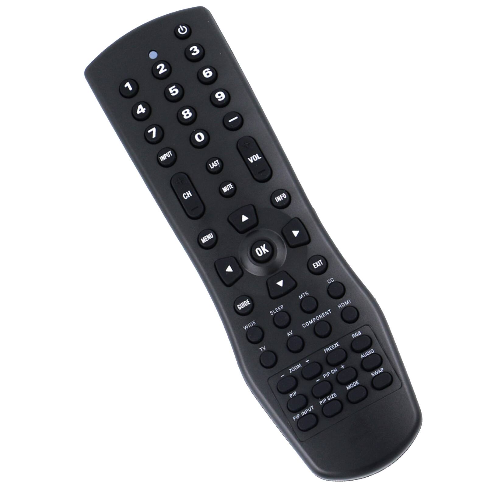 G 3 2 6 1 5 9 4 8 - 7 0 INPUT VOL LAST CH MUTE INFO MENU OK EXIT CC MTS GUIDE HDMI SLEEP WIDE COMPONENT AV RGB TV FREEZE AUDIO ZOOM + CH SWAP PIP - MODE PIP SIZE PIP INPUT PIP