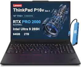 Lenovo - Upgraded - ThinkPad P16v Gen 3 16'' FHD+ Workstation Laptop - NVIDIA RTX PRO 2000 - Intel Core Ultra 9 285H - 64GB RAM - 2TB SSD - Black