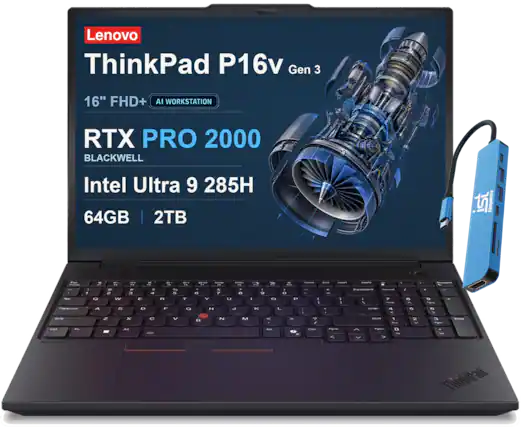 Lenovo ThinkPad P16v Gen 3
16" FHD+ AI WORKSTATION
RTX PRO 2000 BLACKWELL
Intel Ultra 9 285H
64GB | 2TB