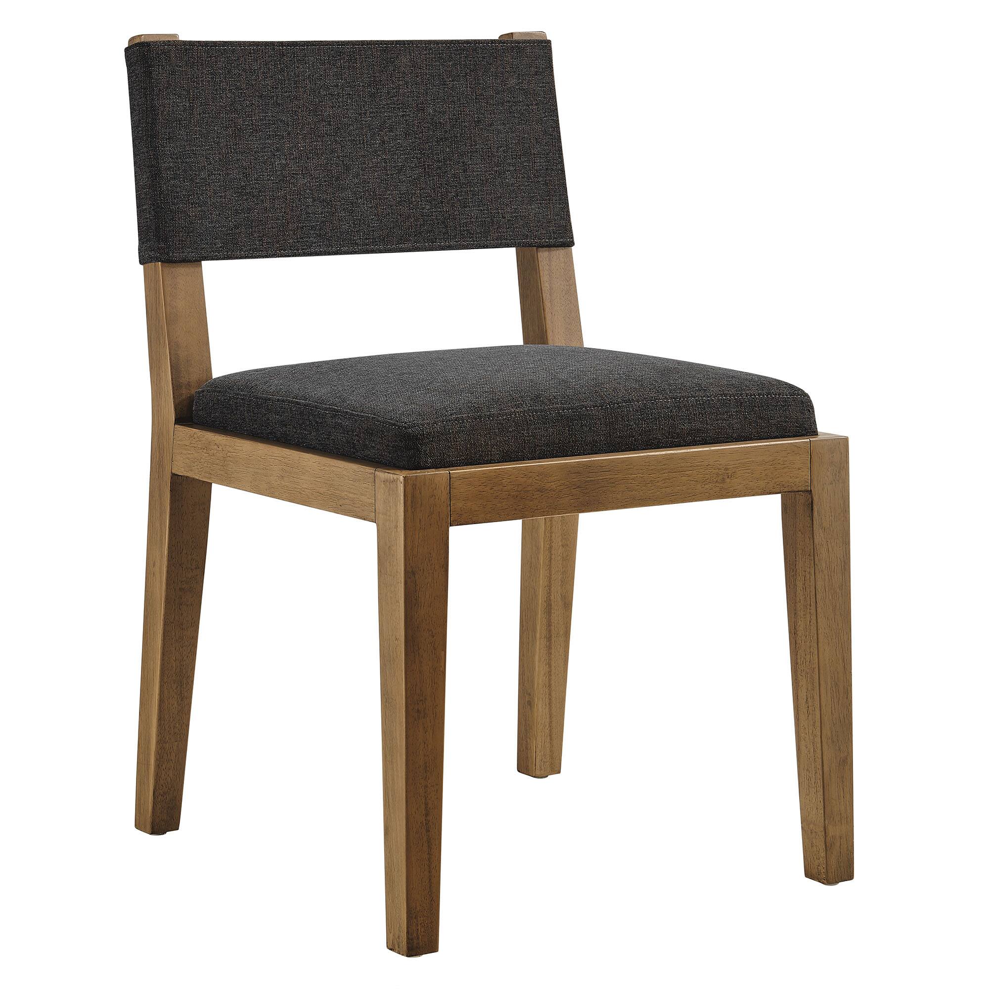 Angle. Modway - Calder Fabric Upholstered Wood Armless Dining Chair by Modway - Dark Gray.