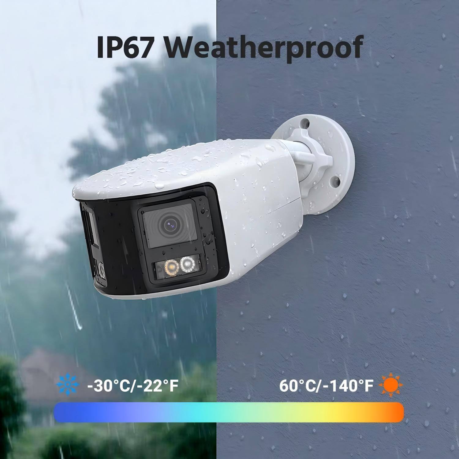IP67 Weatherproof  
-30°C/-22°F  
60°C/-140°F