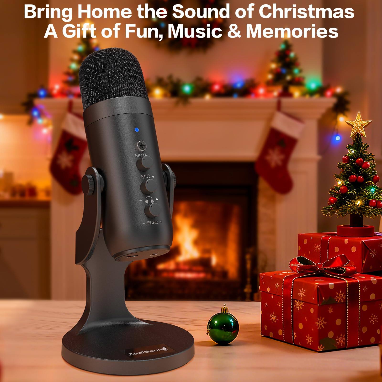 Bring Home the Sound of Christmas  
A Gift of Fun, Music & Memories  

MUTE  
MIC +  
ECHO +  

ZealBound