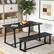 Angle. Costway - 56.5"L Large Wood Dining Bench with Metal Frame Adjustable Footpads for Kitchen Black - Black.