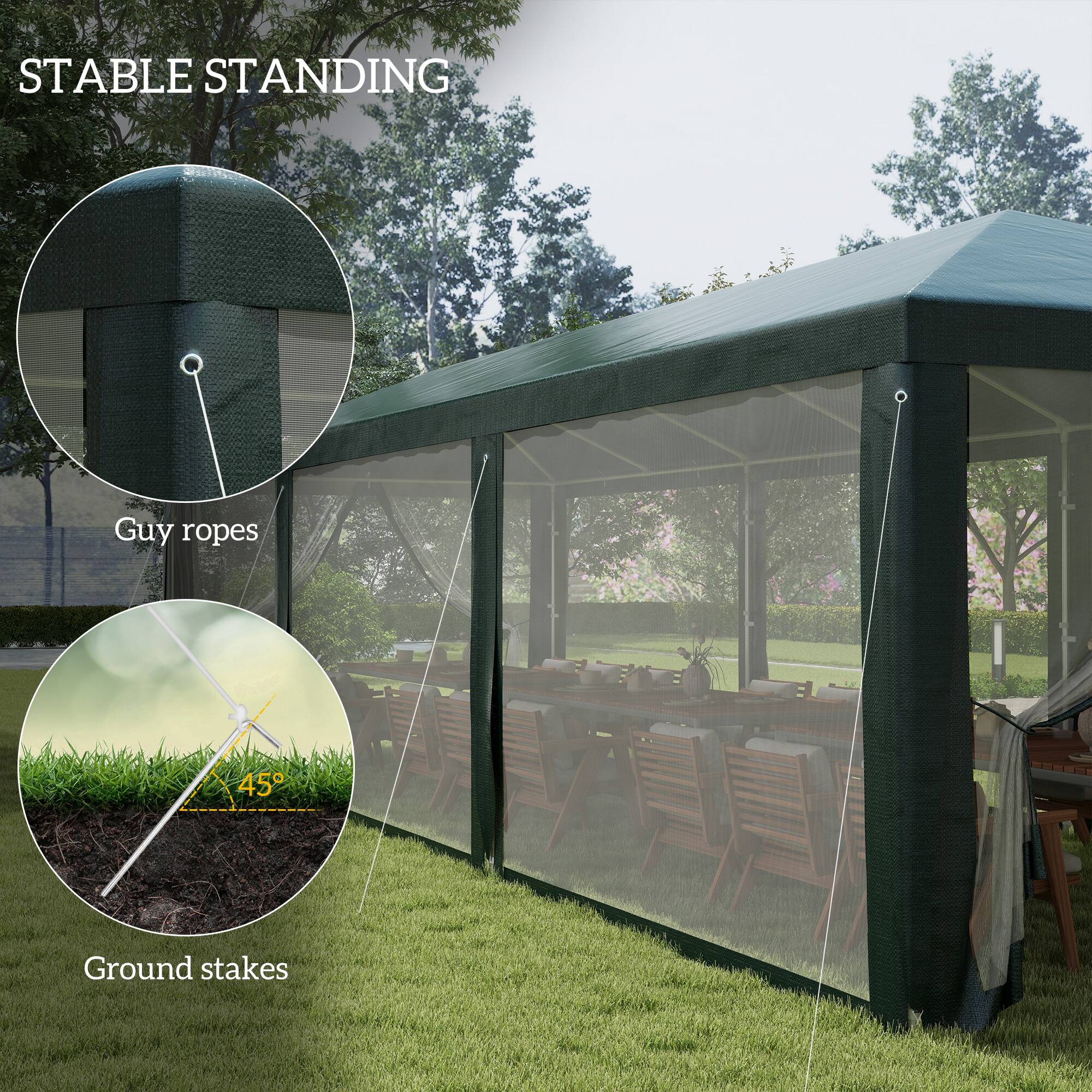STABLE STANDING
Guy ropes
Ground stakes