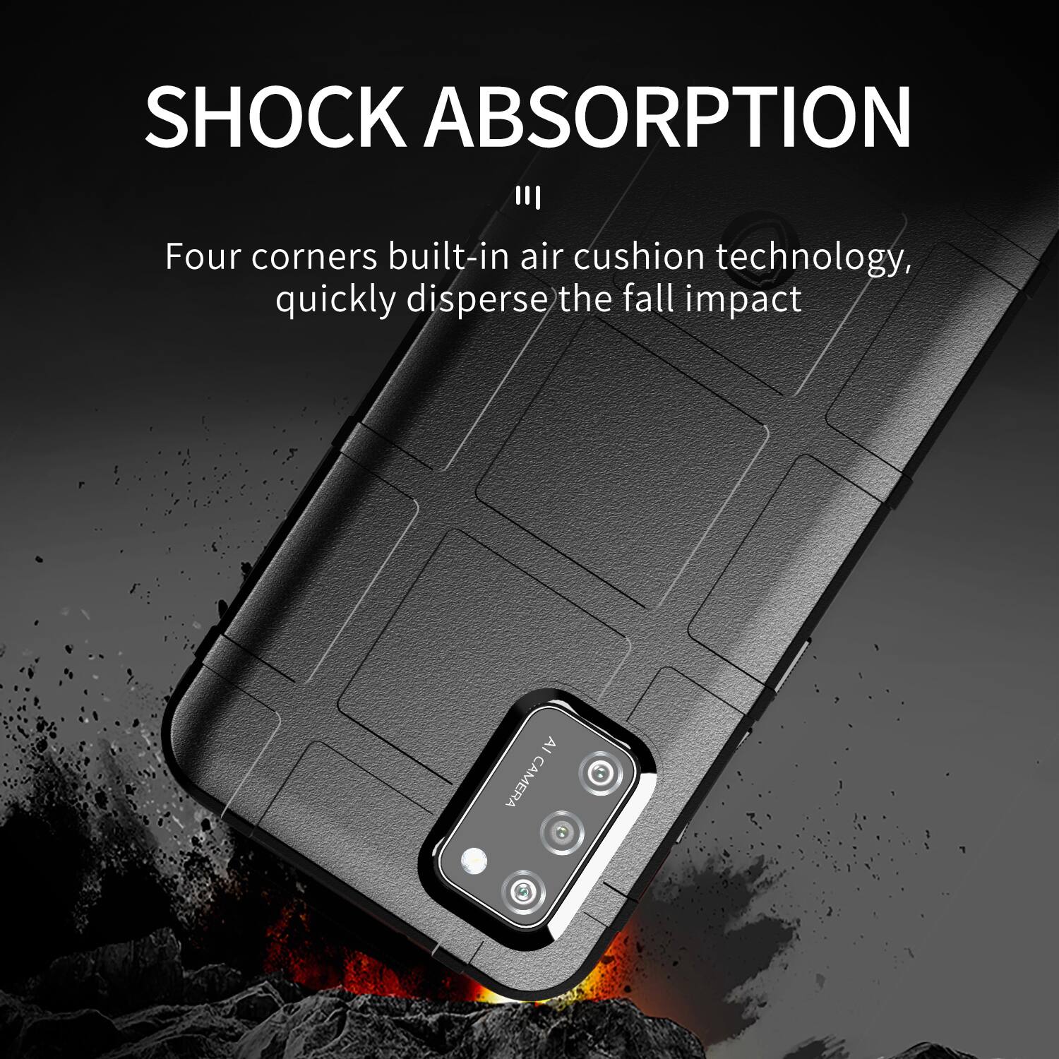 SHOCK ABSORPTION II  
Four corners built-in air cushion technology, quickly disperse the fall impact