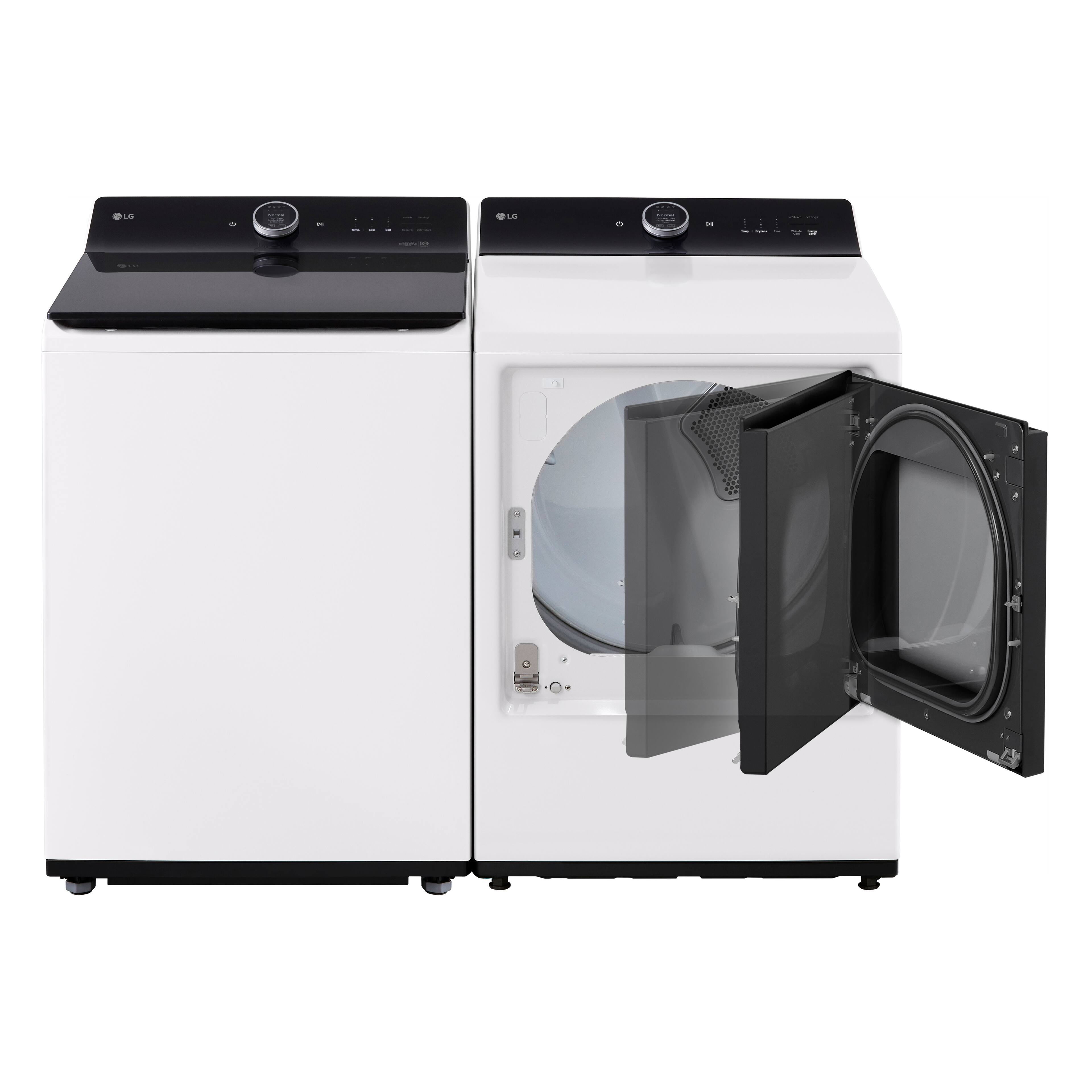 Alt View 18. LG - 7.3 Cu. Ft. Smart Electric Dryer with Steam and EasyLoad Door - Alpine White.