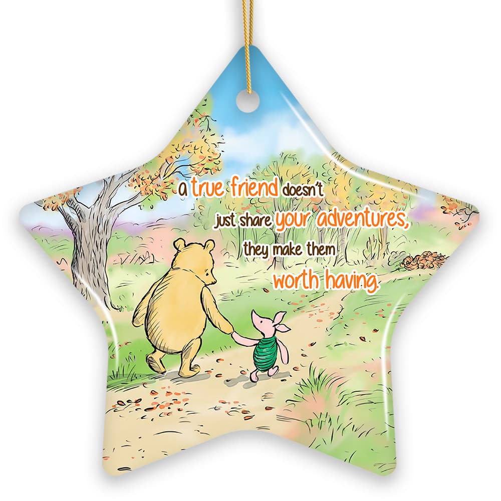 OrnamentallyYou - A True Friend Makes Adventures Worthwhile Ornament Heartwarming Christmas Gift Star - Multi-colored
