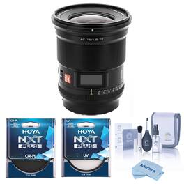 Viltrox - AF 16mm f/1.8 STM Lens for Sony E, Bundle with Hoya 77mm UV and CPL Filters