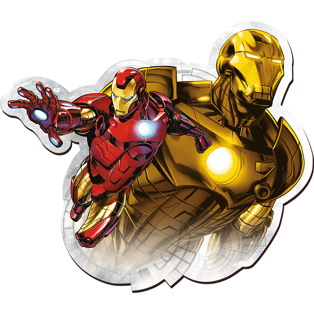 Alt View 1. Trefl - Trefl Wood Craft 160 Piece Wooden Puzzle - Marvel Brave Iron Man - Red, White, Blue, Gold.