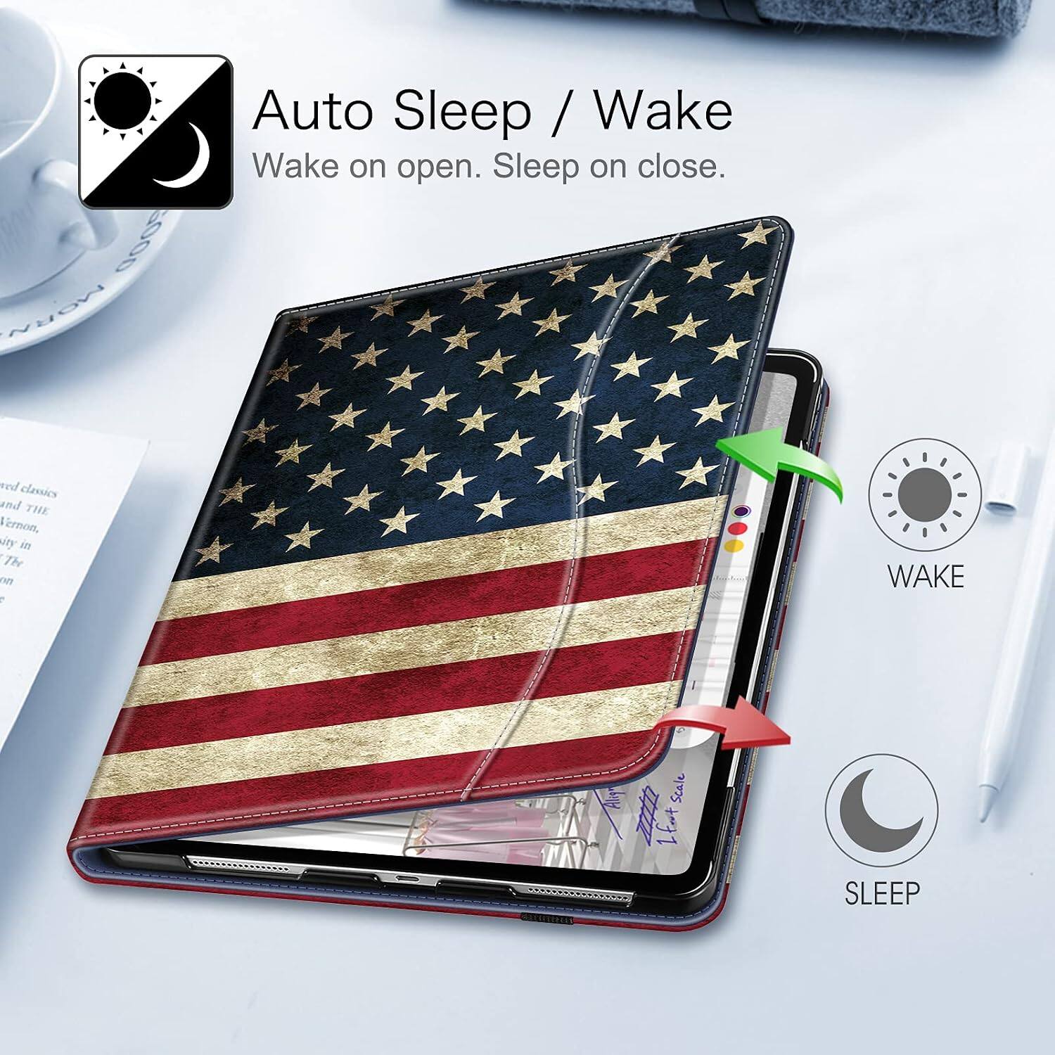 GOOD MORN

Auto Sleep / Wake
Wake on open. Sleep on close.

red classics and THE Vernon, ity in The no -

WAKE
Align
Scale zzzza 1foot
SLEEP