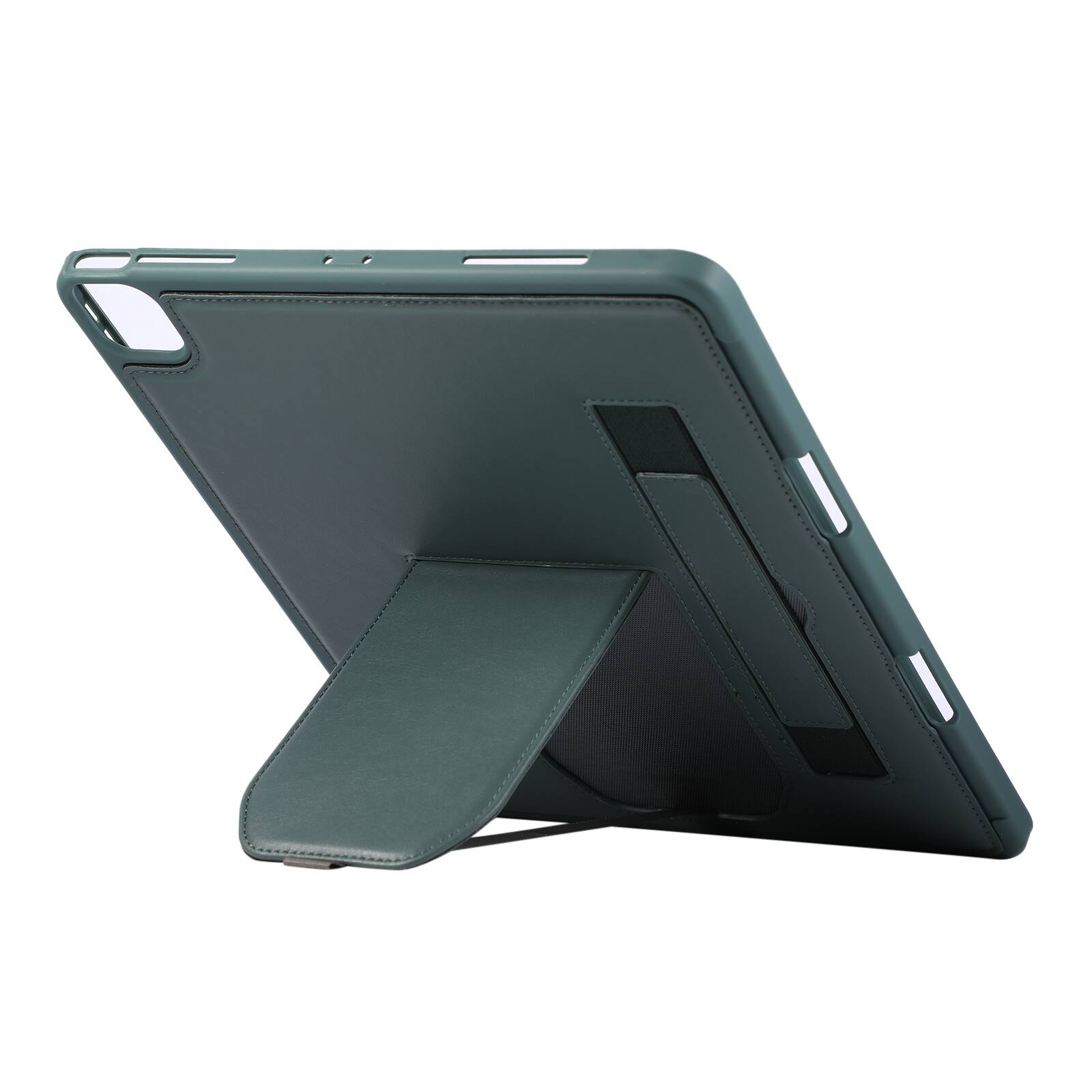 Alt View 1. Dteck - Shockproof Case for Apple iPad Air (M4) 13" 2026 with Hand Strap and Foldable Kickstand, PU Leather TPU Protective Cover - Darkgreen.