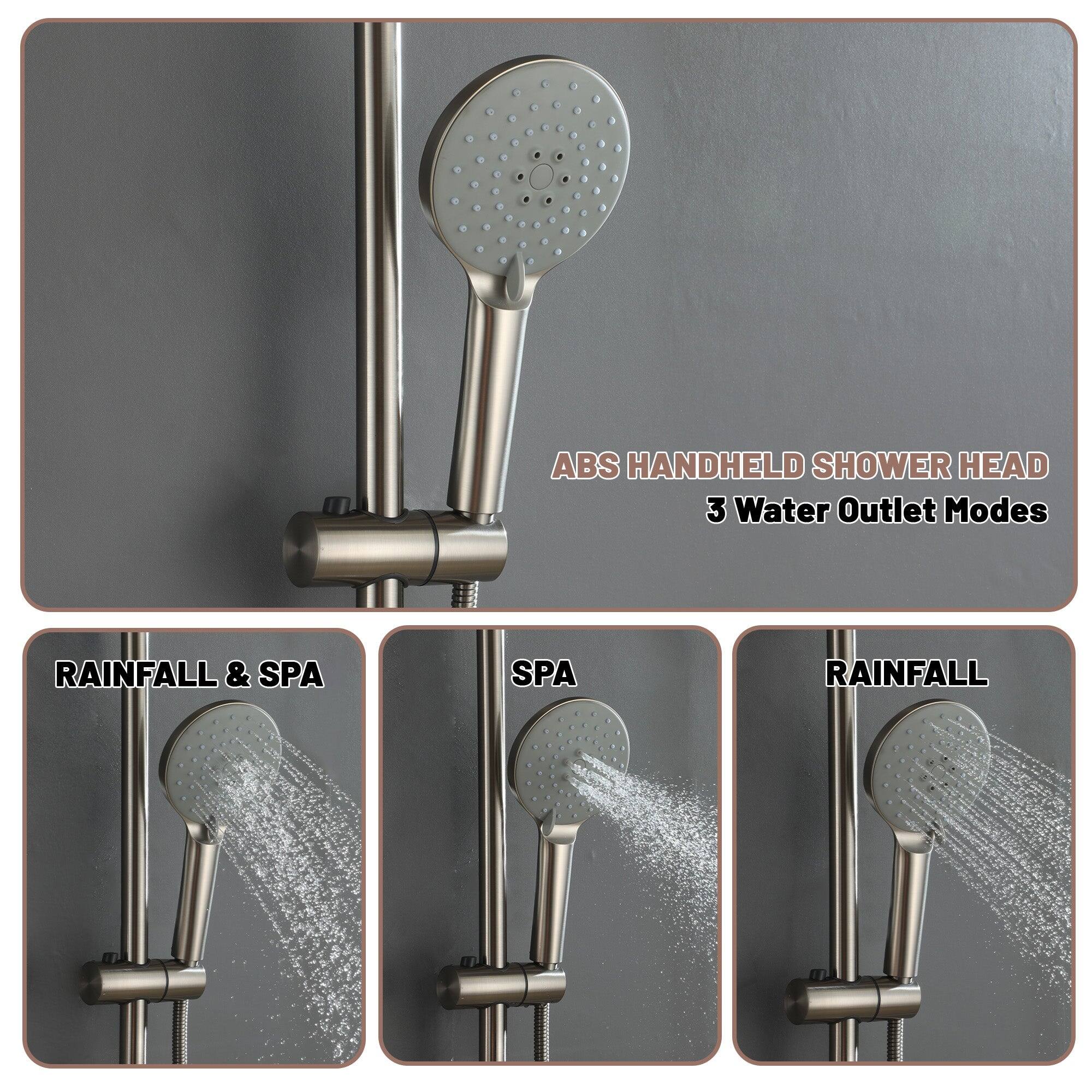 ABS HANDHELD SHOWER HEAD 3 Water Outlet Modes RAINFALL & SPA SPA RAINFALL