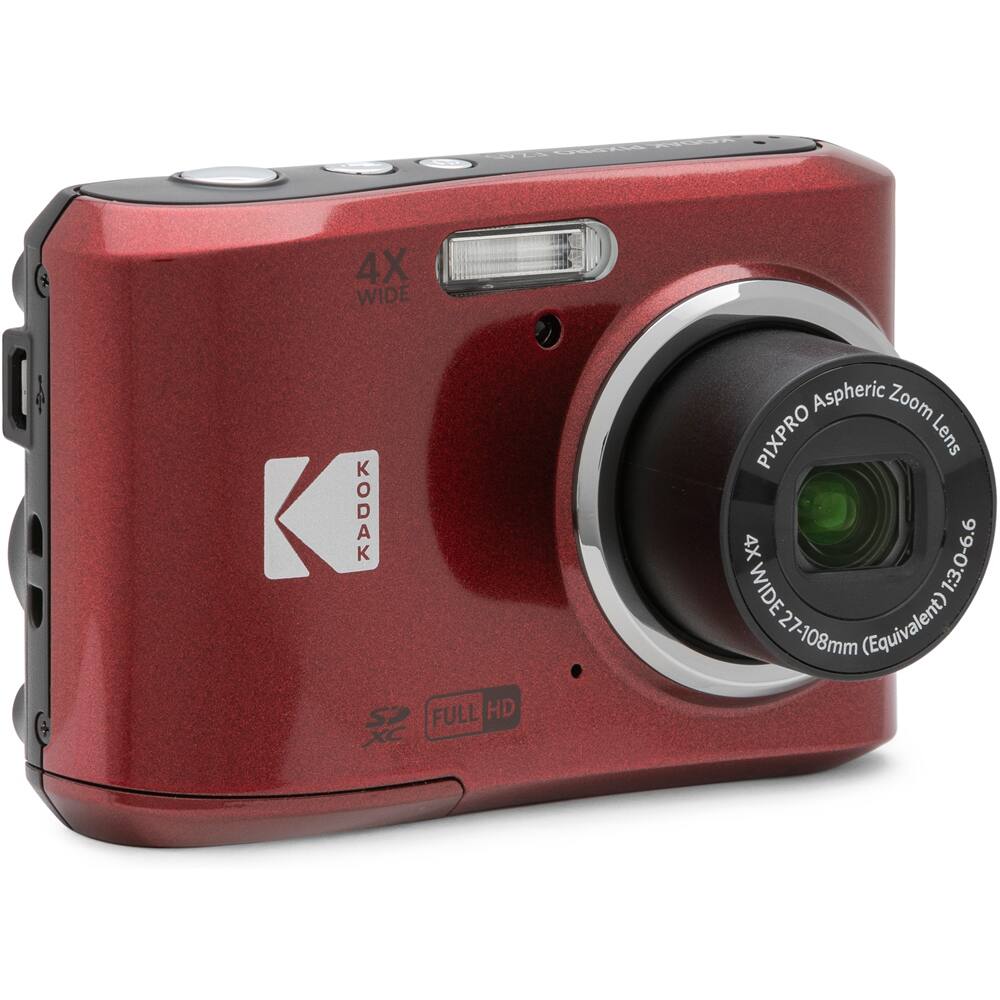 Kodak PIXPRO FZ45 16MP Digital Camera Red with Lexar 64GB Memory