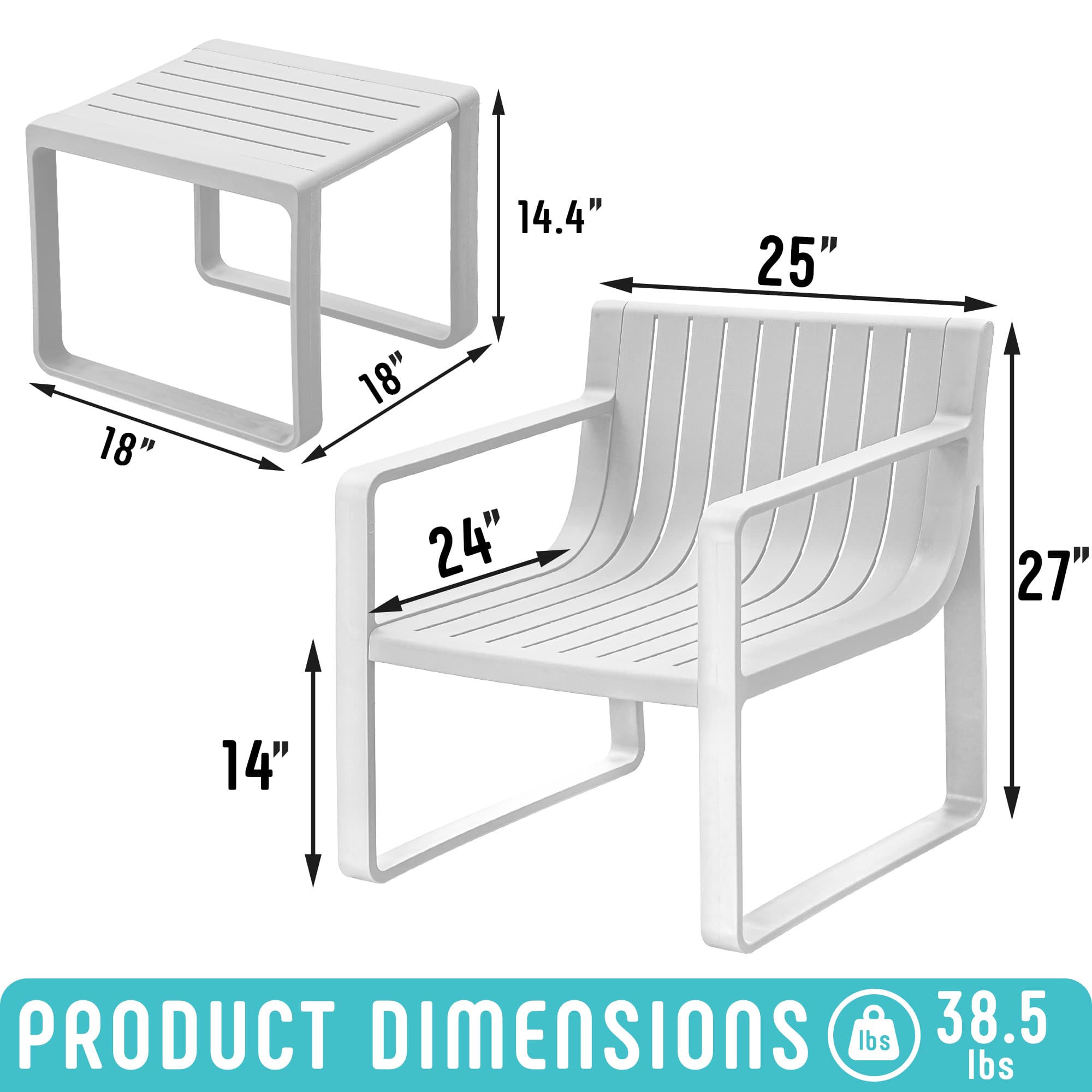 Werph - Outdoor Patio Furniture Set - White