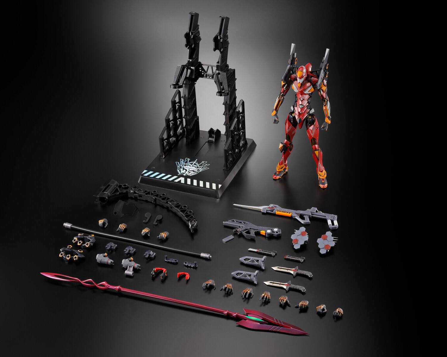 Alt View 1. PopMarket - TAMASHII Evangelion 30th Production Model-02 With The Spear of Cassius Metal Build   - COLLECTIBLES - Multicolor.