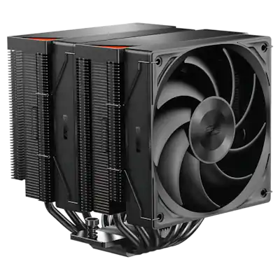 Front. PCCOOLER - RZ620 Dual Tower CPU Air Cooler, 6 Heat Pipes, 275W TDP, Aluminum Top Cover, 157.5mm Tall, 120mm PWM Fans w/ 3 Modes - Black.