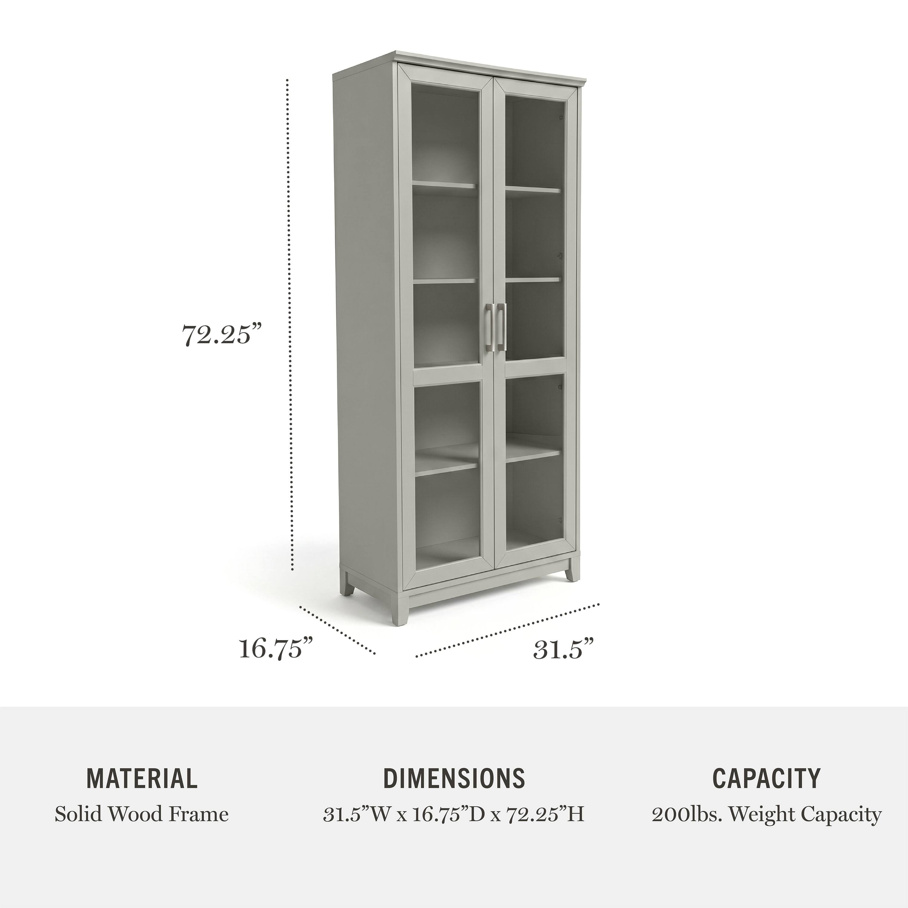 72.25" 16.75" 31.5"  
MATERIAL: Solid Wood Frame  
DIMENSIONS: 31.5"W x 16.75"D x 72.25"H  
CAPACITY: 200lbs. Weight Capacity