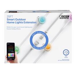 FEIT ELECTRIC - Feit LED Smart-Enabled Permanent Color Changing String Light Extension Multicolored 25 ft. 15 lights