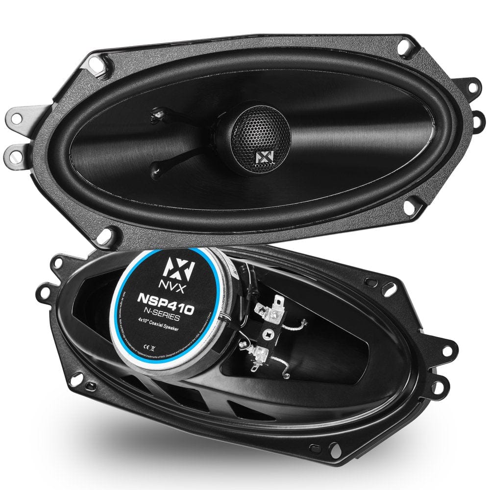NVX - NSP410 480W Peak (160W RMS) 4x10in N-Series 2-Way Coaxial Car Speakers with 20mm Silk Dome Tweeters