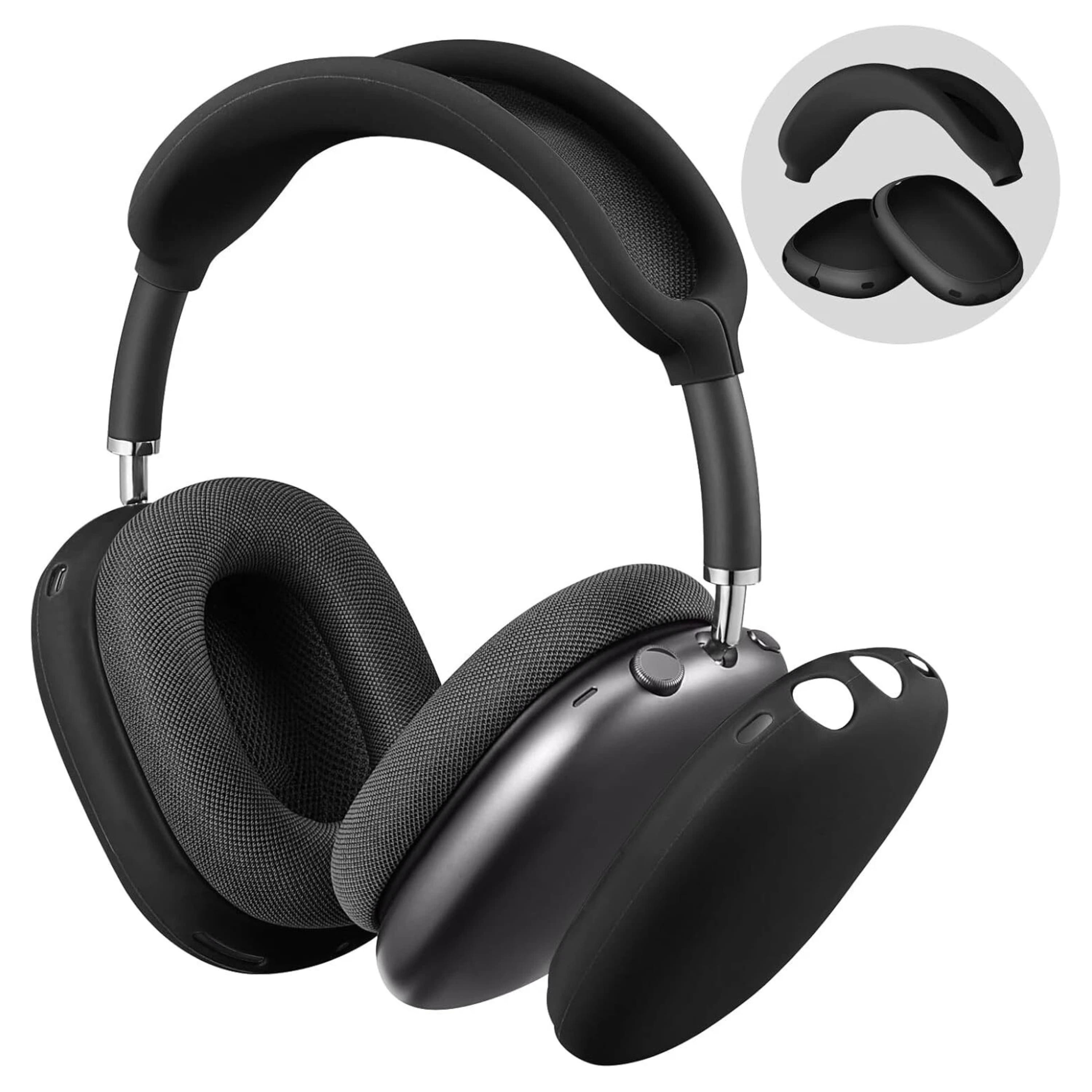 Kitcheniva - Soft Silicone Protective Case For AirPods Max Headphones - Black