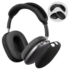 Front. Kitcheniva - Soft Silicone Protective Case For AirPods Max Headphones Black - Black.