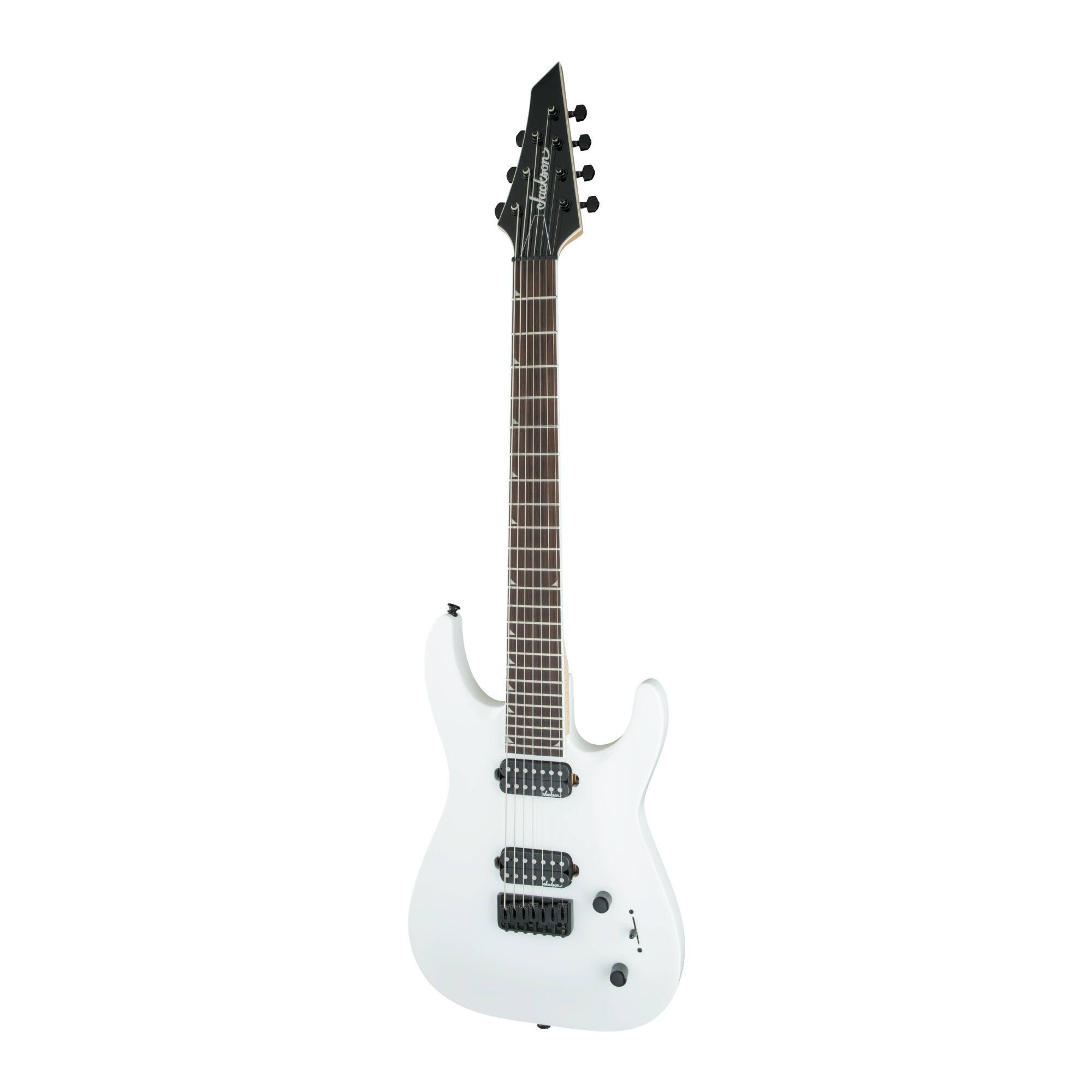 Left. Jackson - Jackson JS Series Dinky Arch Top JS32 7 DKA HT Snow White Electric Guitar.