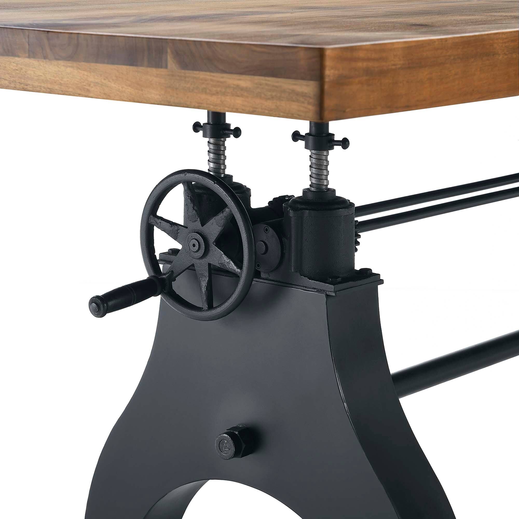 Alt View 5. Modway - Genuine 96" Crank Adjustable Height Dining and Conference Table by Modway - Black Natural.