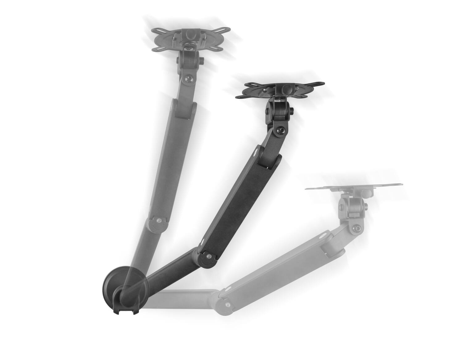 Angle. One for All - MONITOR ARM, SOLID, SINGLE, BLACK, US - Black.