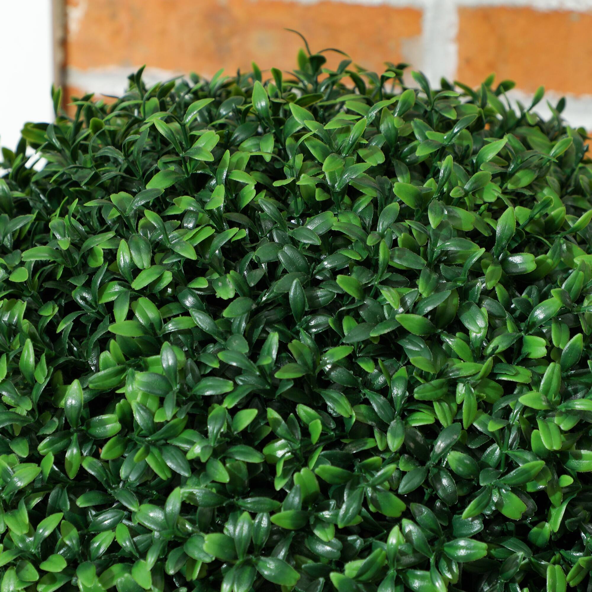 Alt View 7. Homcom - Set of 2 Decorative Artificial Plants, Topiary Ball-shaped Boxwood Trees in Pot for Home Indoor Outdoor Decor - Green.