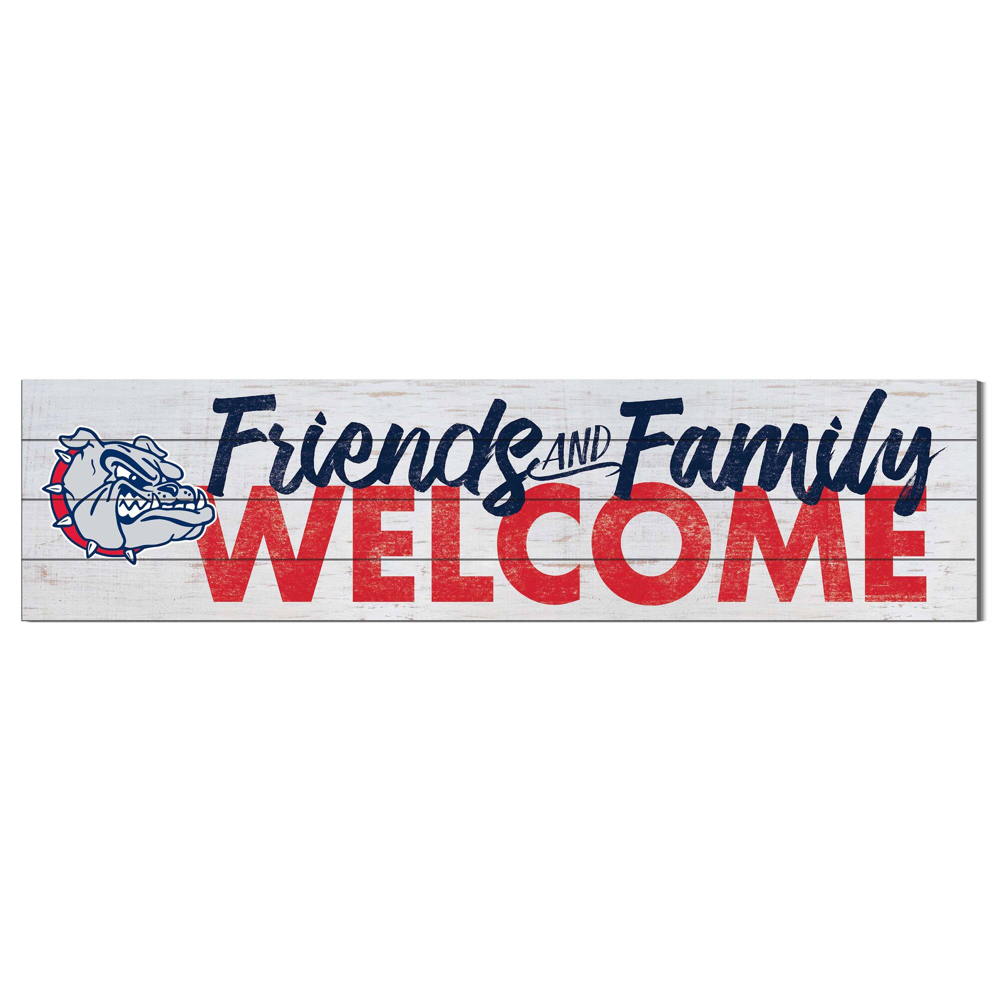 White Gonzaga Bulldogs 10'' x 40'' Friends & Family Welcome Sign