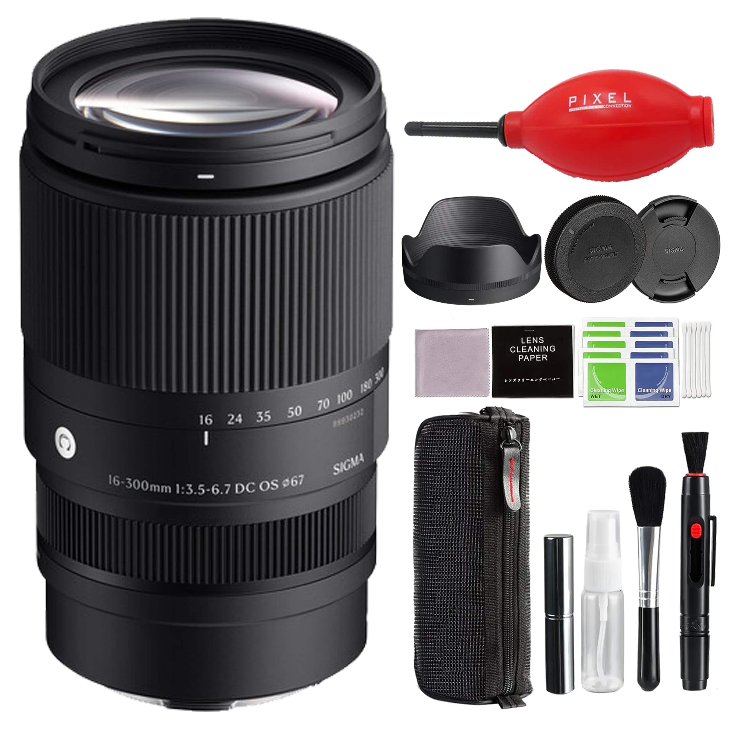 Sigma - 16-300mm f/3.5-6.7 DC OS Contemporary Lens for Sony E Mount with Advanced Accessory and Travel Bundle | 887965 - Black