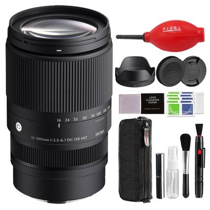 PIXEL SGMA SINA 30V 180 70 100 35 50 sesseeeS 16 24 SIGMA 16-300mm 1:3.5-6.7 DC OS 67 LENS CLEANING PAPER Cirding 1p Tras E