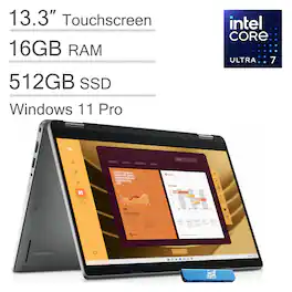 Dell - Latitude 5350 5000 2-in-1 Laptop - 13.3" FHD Touchscreen - Intel Core Ultra 7 - 16GB Memory - 512GB SSD - Windows 11 Pro - Gray