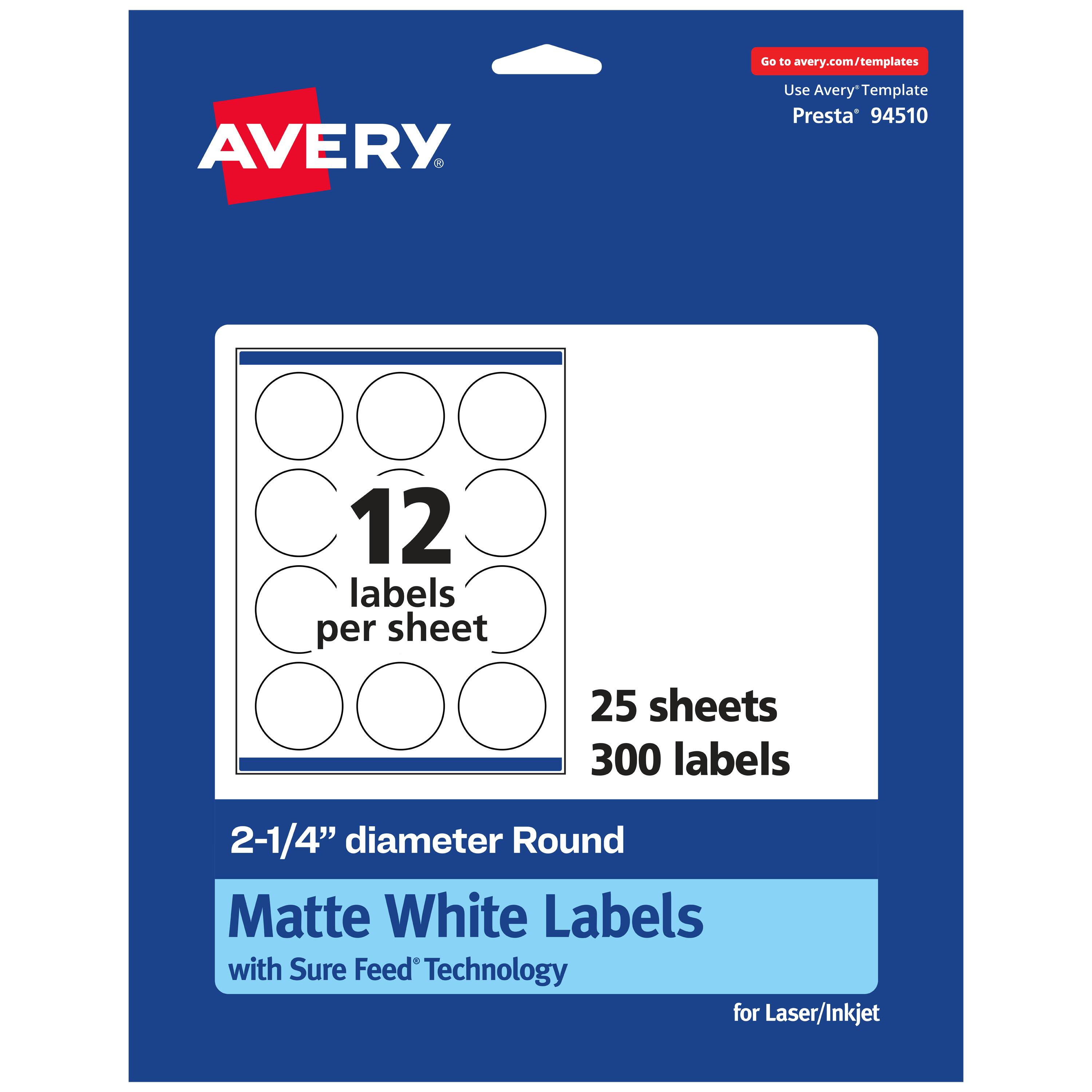 "Avery - Matte Round Labels, 2.25"" diameter, 300 Labels - White" price history on PriceWatchPro