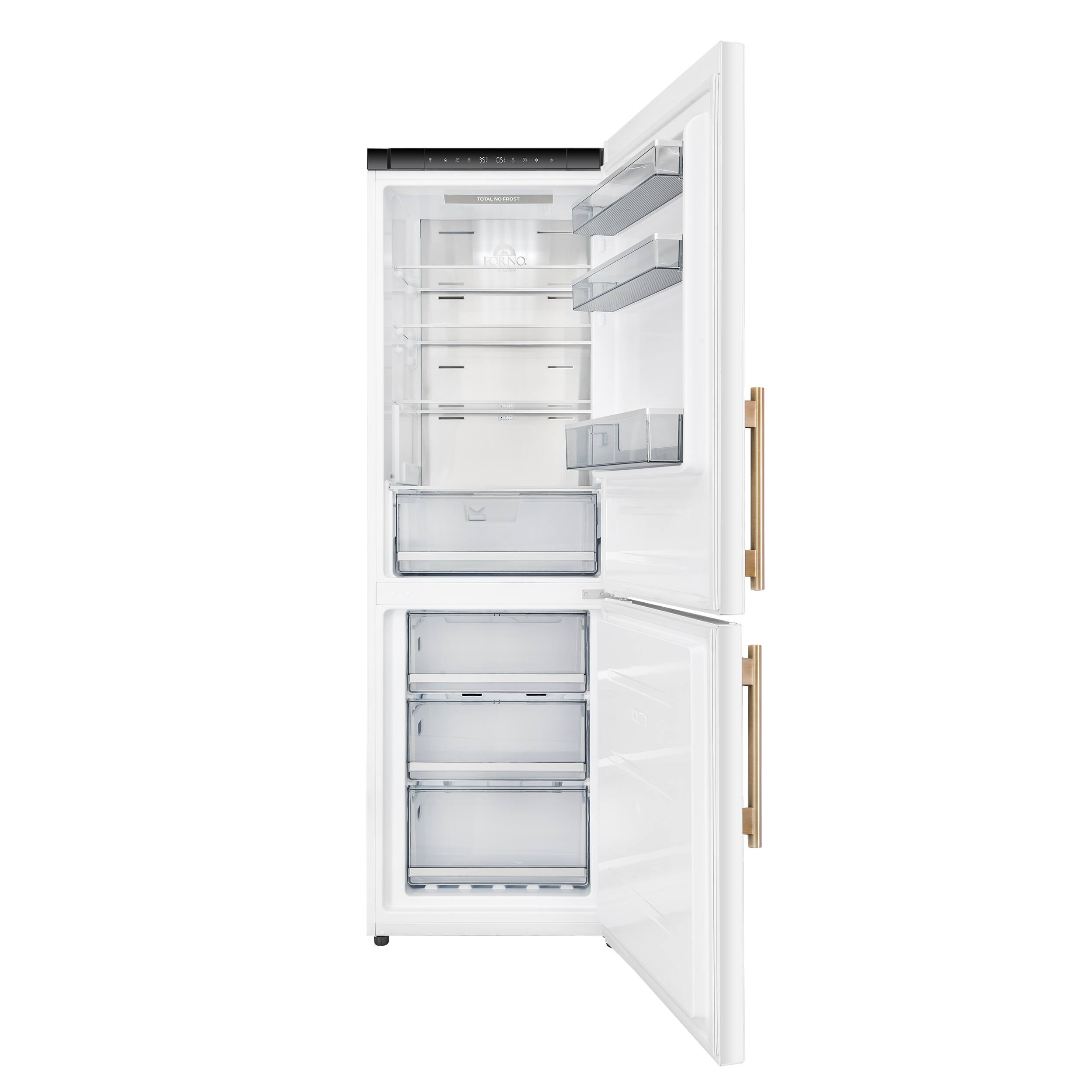 Alt View 1. Forno Appliances - Custodia 10.3 Cu. Ft. 24" Counter-Depth Bottom Freezer Refrigerator with Right-Hinge Door and Total No Frost - White - White.