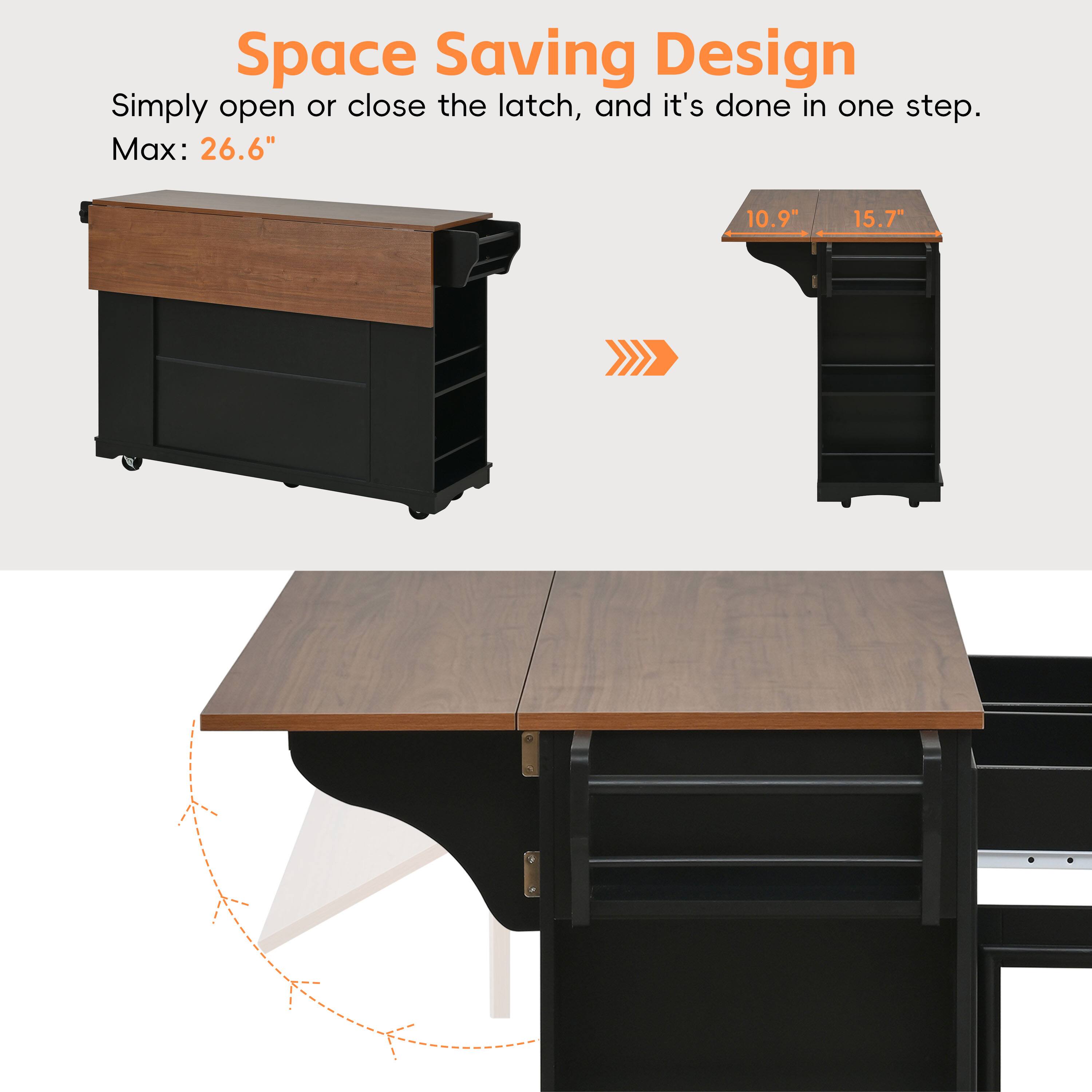 Space Saving Design  
Simply open or close the latch, and it's done in one step.  
Max: 26.6" 10.9" 15.7"