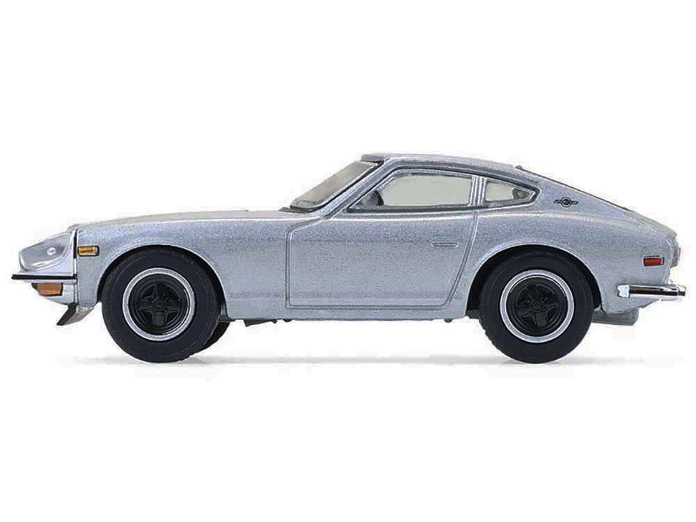Angle. Greenlight - 1970 Datsun 240Z Silver Metallic "Barrett-Jackson" Series 16 1/64 Diecast Model Car by Greenlight - Silver Metallic.