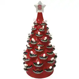 Santa's Workshop - NC State Wolfpack 14'' Ceramic Tree - Maroon