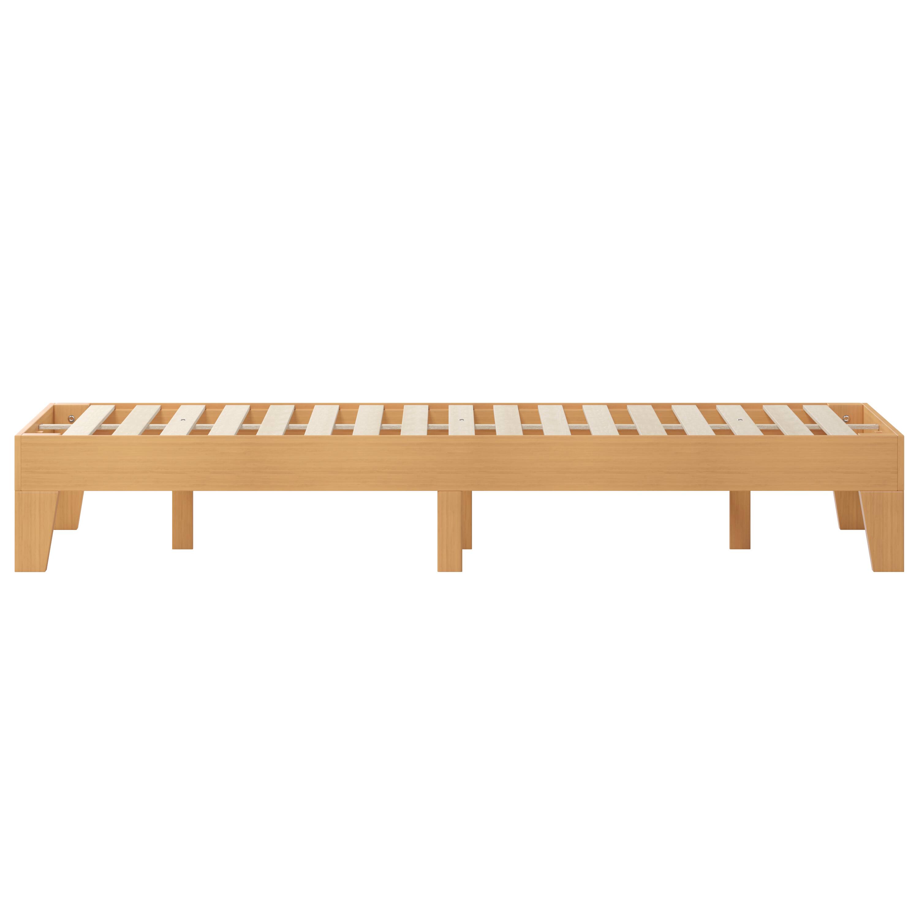 Alt View 7. Emma + Oliver - Avila Wooden Platform Bed with Wooden Support Slats; No Box Spring or Foundation Required - Natural.