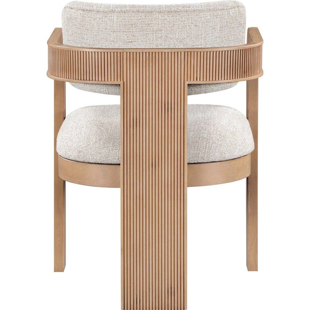 Alt View 4. Meridian Furniture - Sacha Beige Linen Textured Fabric Upholstered Dining Chair, Set of 2 - Brown.