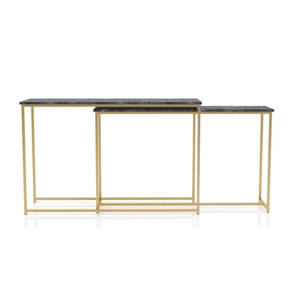 Alt View 1. Furniture of America - Dallan Metal 2-Piece Nesting Sofa Table - Black.