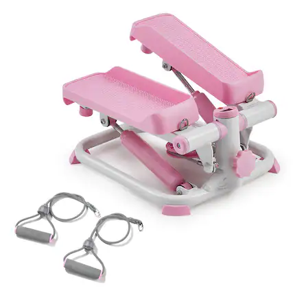 Front. Sunny Health & Fitness - Smart Pink Mini Stepper - Pink.