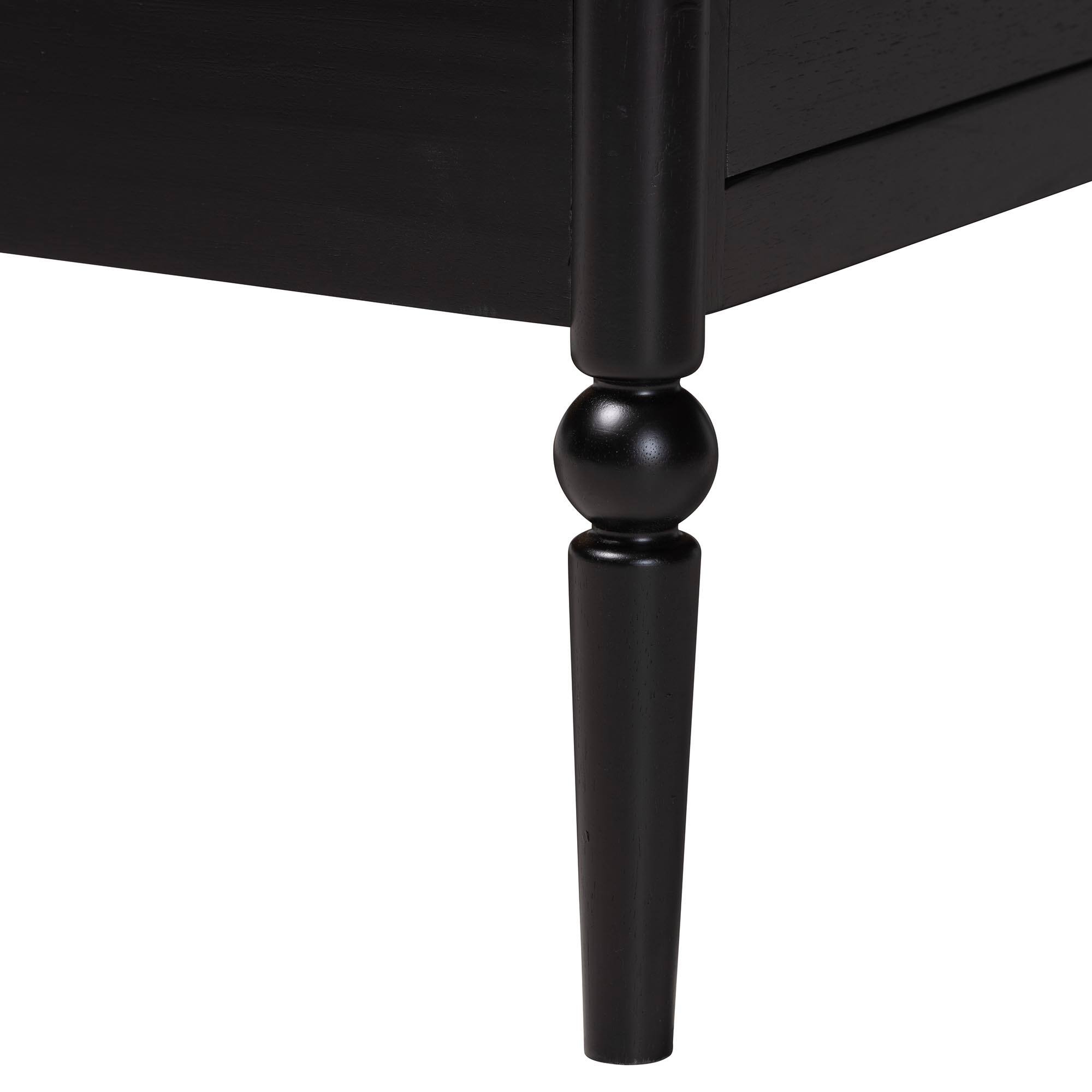 Alt View 4. Baxton Studio - Lucera 6-Drawer Platform Bed with Bobbin Frame, Twin - Black.