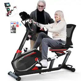 HARISON - Recumbent Exercise Bike for Home with Quiet Magnetic Resistance, LCD Monitor, 350 LB Capacity (BBB8A Re-B) - Black